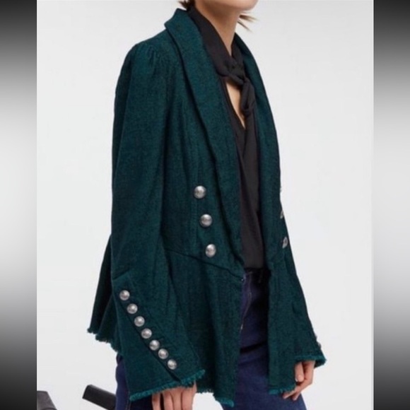 Free People Jackets & Blazers - Free People Victorian Throwback Corduroy Green Blazer | Small